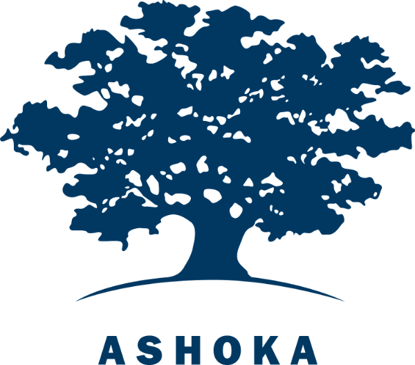Ashokas logo är en blå ek i slhuett